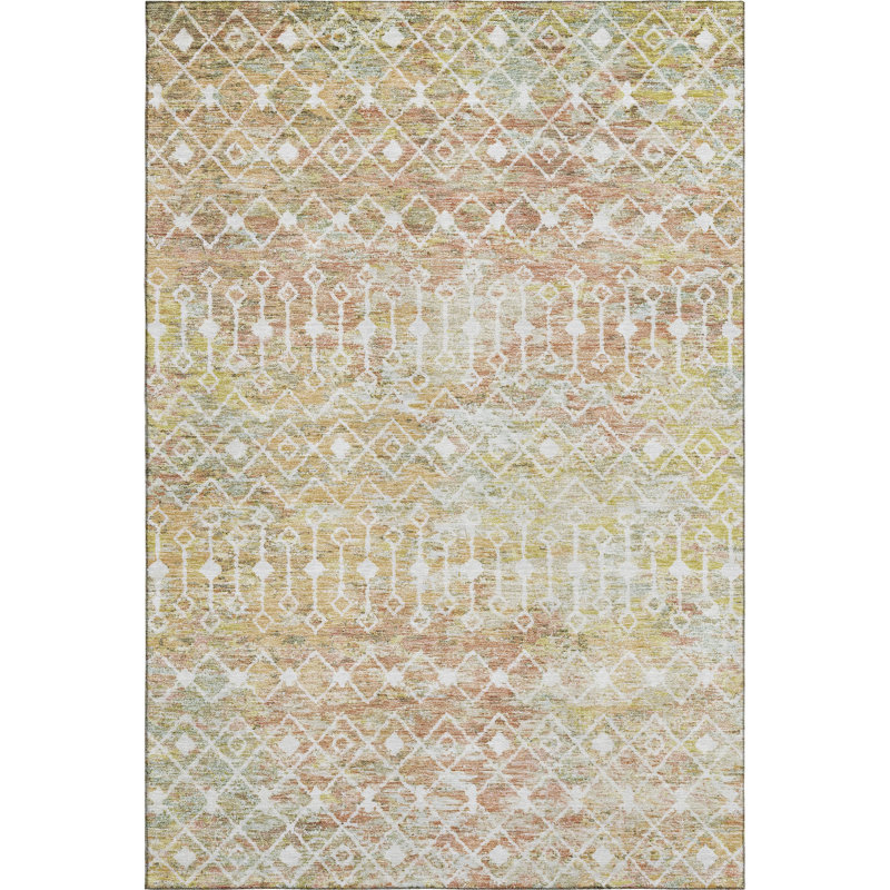 Premium Machine Washable Brennon AMF1638 Geometric Rug, Rectangle 5' x 7'6"