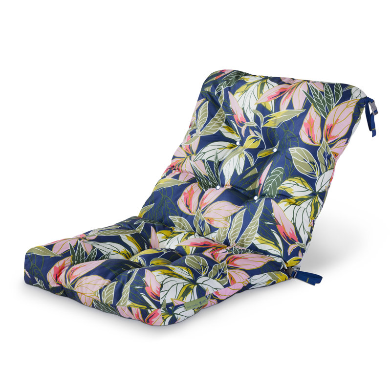 Vera Bradley Outdoor Seat/Back Cushion, Rain Forest Leaves Blue