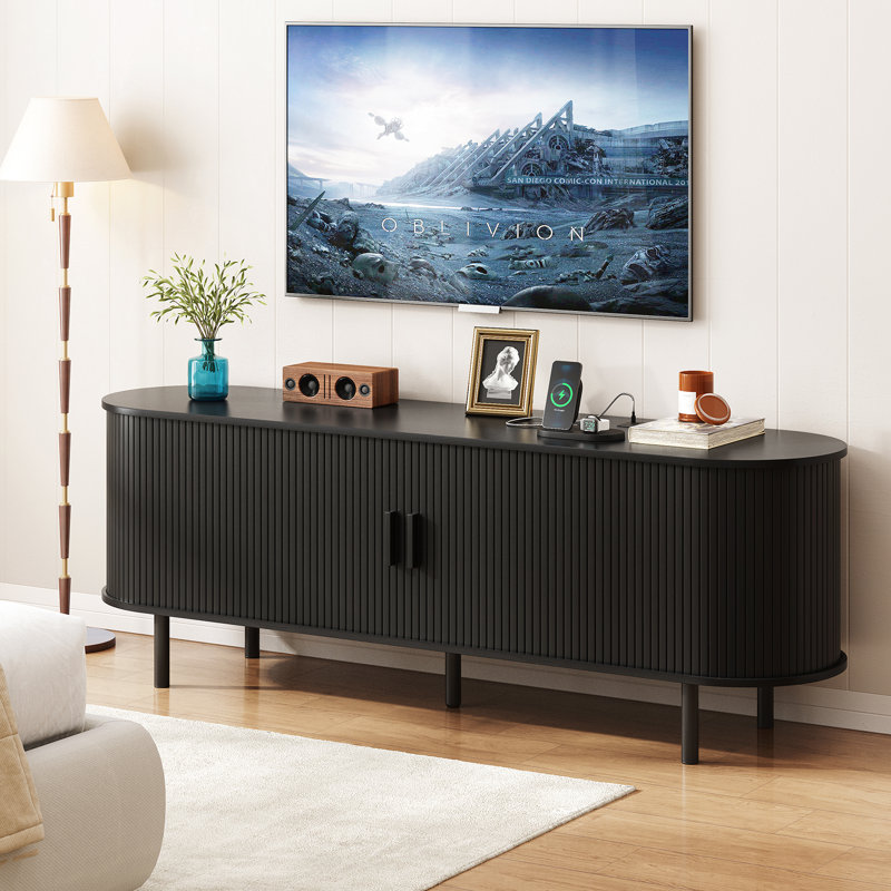Modern TV Stand for 55''-80'' TVs with Storage