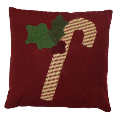C Ticking Candycane Pillow 14"