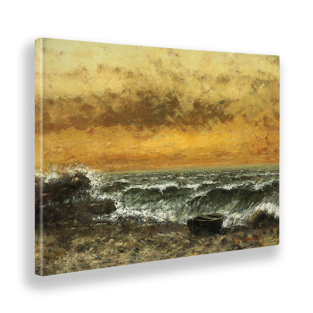 Wandbild Boot am Strand von Gustave Courbet