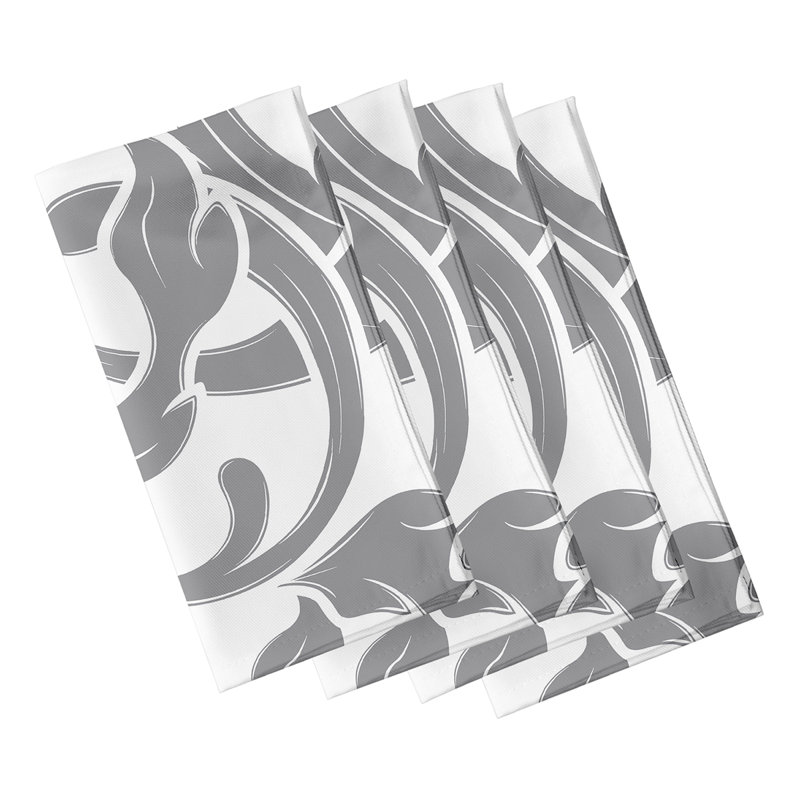 Selina Polyester Abstract Square Napkin, Gray