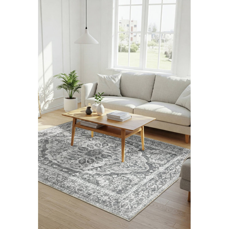 Tapis en chenille lavable Jax Antique Vintage, Rectangle 6 pi 11 po x 10 pi 3 po