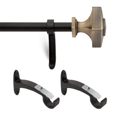 Spicer Matte Black Adjustable 132cm to 365cm Single Curtain Pole