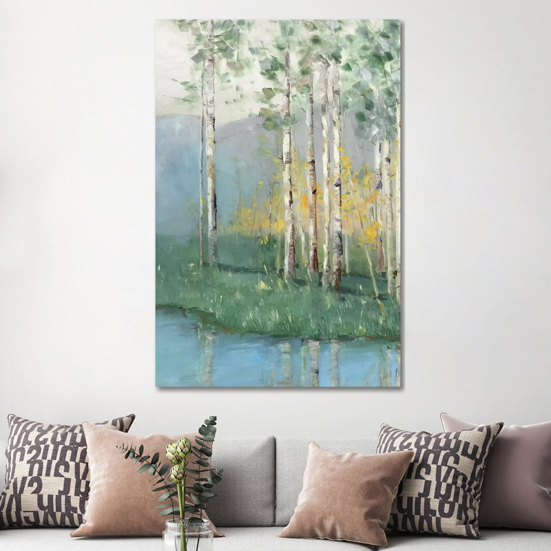 Sally Swatland " Birch Reflections II " by Sally Swatland, 40" H x 60" W x 1.5" D