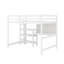 Lit mezzanine simple avec tablettes de rangement, bureau sous le lit-1927034135