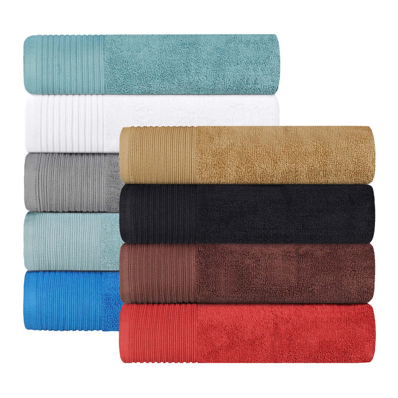 Ensemble de serviettes 100% coton Kreager 500 GSM, Blanc, Ensemble 6 serviettes de bain