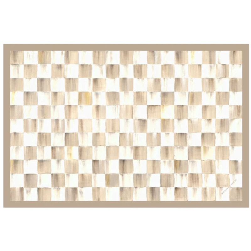 Mocha Check Floor Mat, 24" W x 36" L