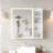 White Particleboard LED Mirror Cabinet With 2 USB