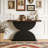 47''Double Semi-Circles 3d Hammer-Shaped Texture Base Wood Console Table