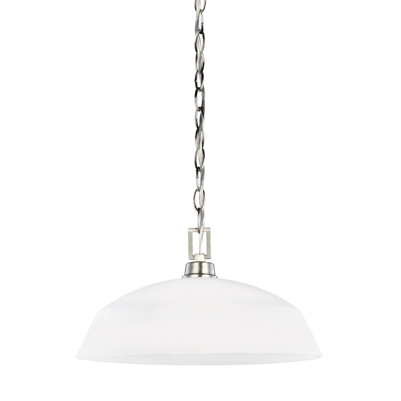 Luminaire suspendu pour dôme simple 1 lumières Joan, Nickel brossé, Oui