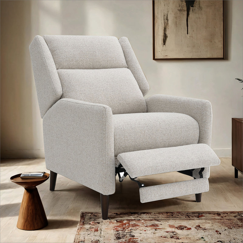 Fauteuil inclinable manuel avec dossier haut pour le salon, Beige
