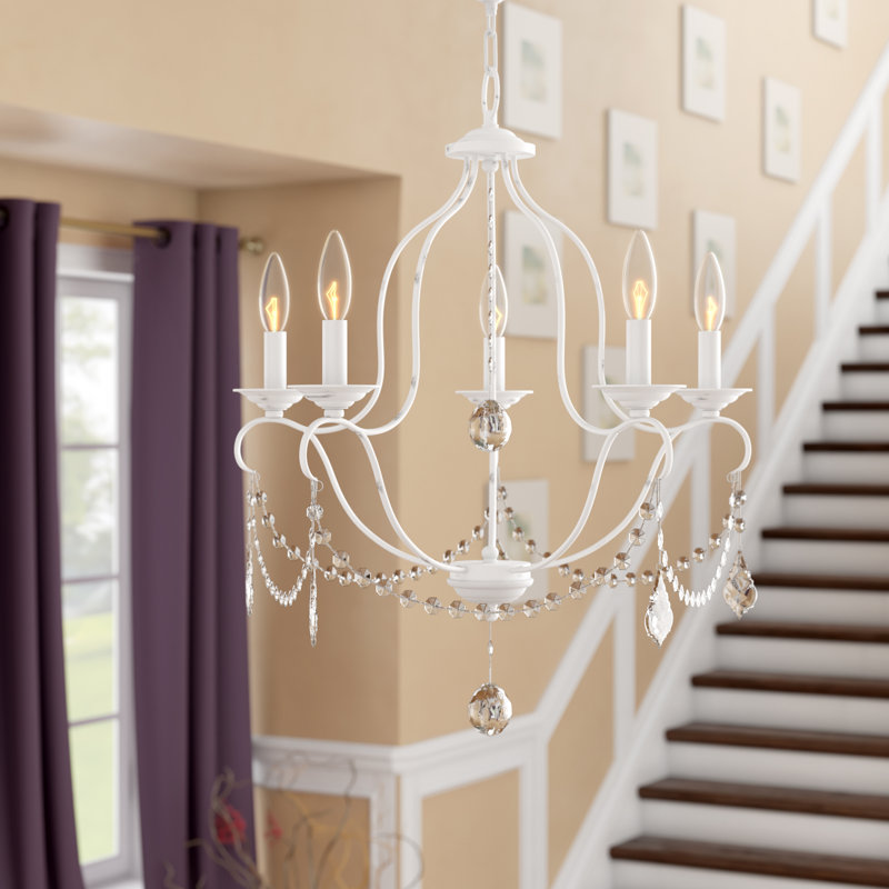 Daniesha 5 - Light Dimmable Empire Chandelier, Antique White