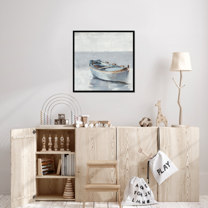 Reflected Horizon I by Ethan Harper - Painting, 95cm H x 95cm W, Black Framed Paper Print