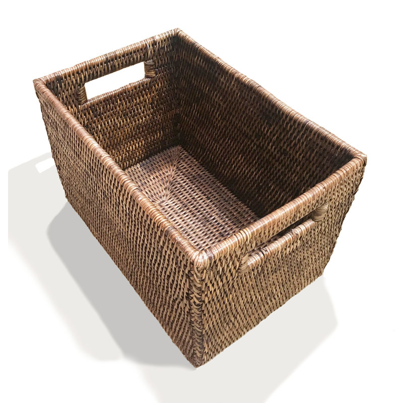 Rattan Decorative Basket, Antique Brown