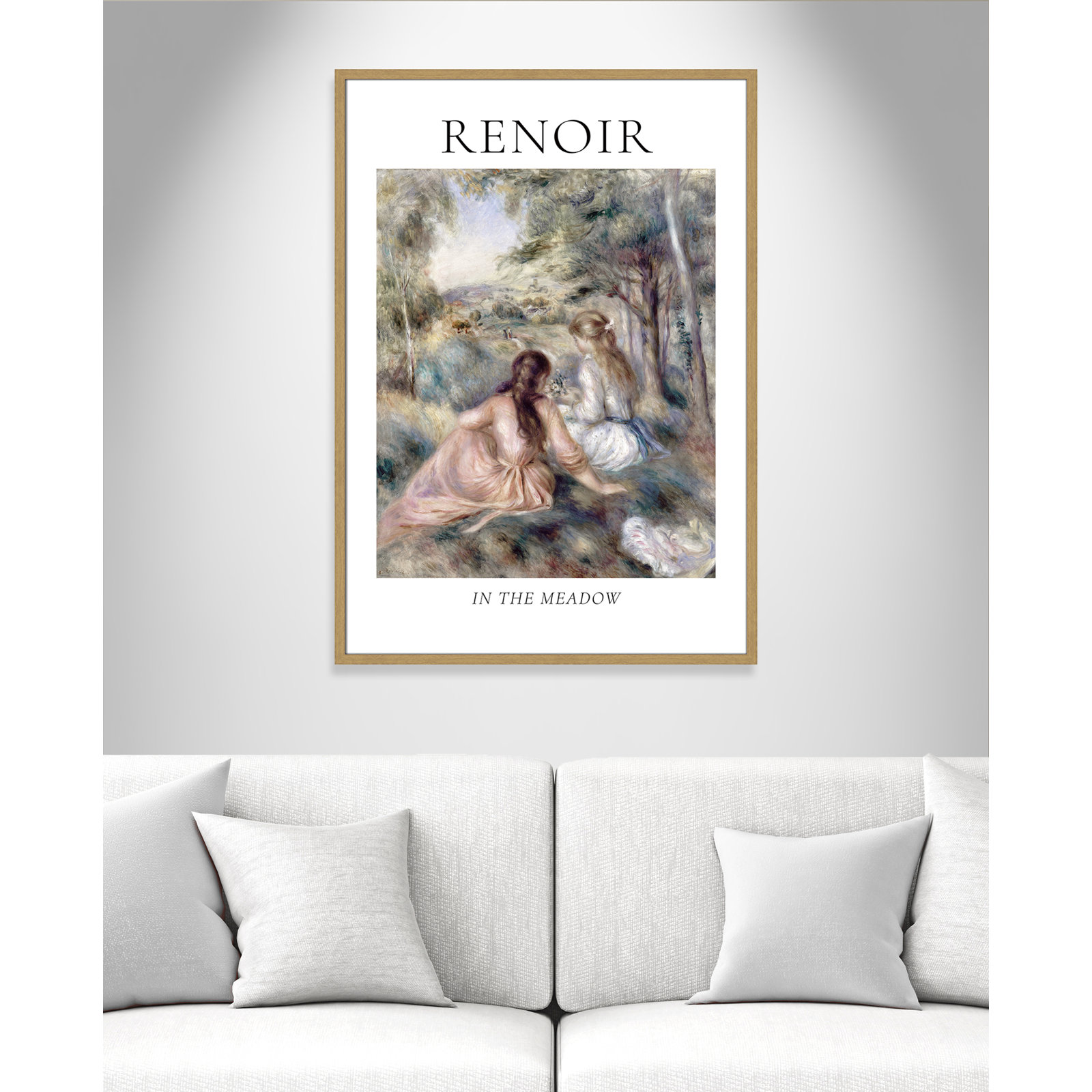 Old Masters Collection " In The Meadow " by Auguste Renoir, No, Natural Single Picture Frame, 41.5" H x 29.5" W x 0.75" D