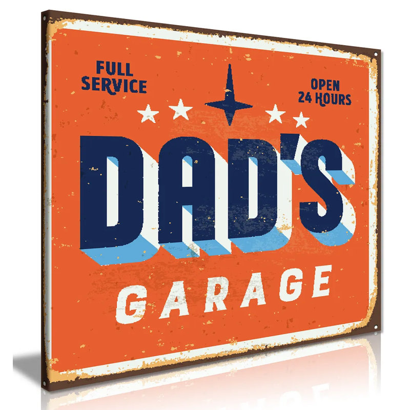 Dad''s Garage Man Cave - Wrapped Canvas Print, 31cm H x 31cm W
