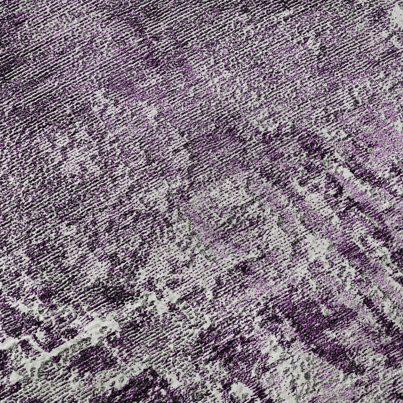 Tapis aubergine de qualité supérieure lavable à la machine Prisco, Rectangle 2 pi 6 po x 3 pi 10 po