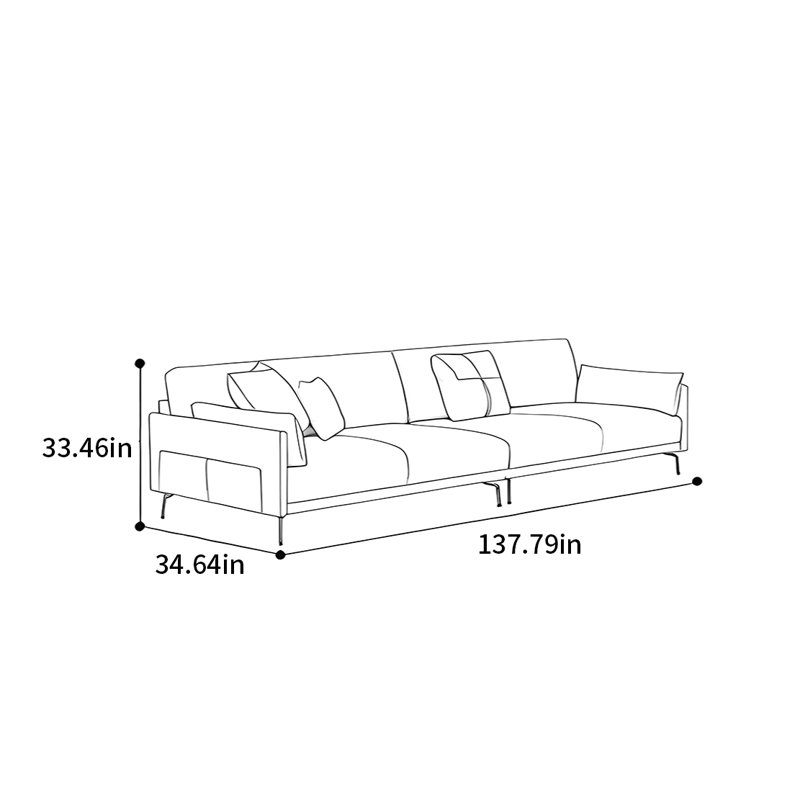 Canapé Nordic, H 33,46 po x l 137,79 po x P 34,64 po, 6