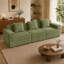 Canapé modulaire sans siège à 3 places, canapé à assise profonde avec revêtement en velours côtelé, coussins décoratifs et mousse haute résilience-1534439207