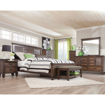 Ensemble de chambre avec grand lit 5 pièces Cordellia - blanc vieilli