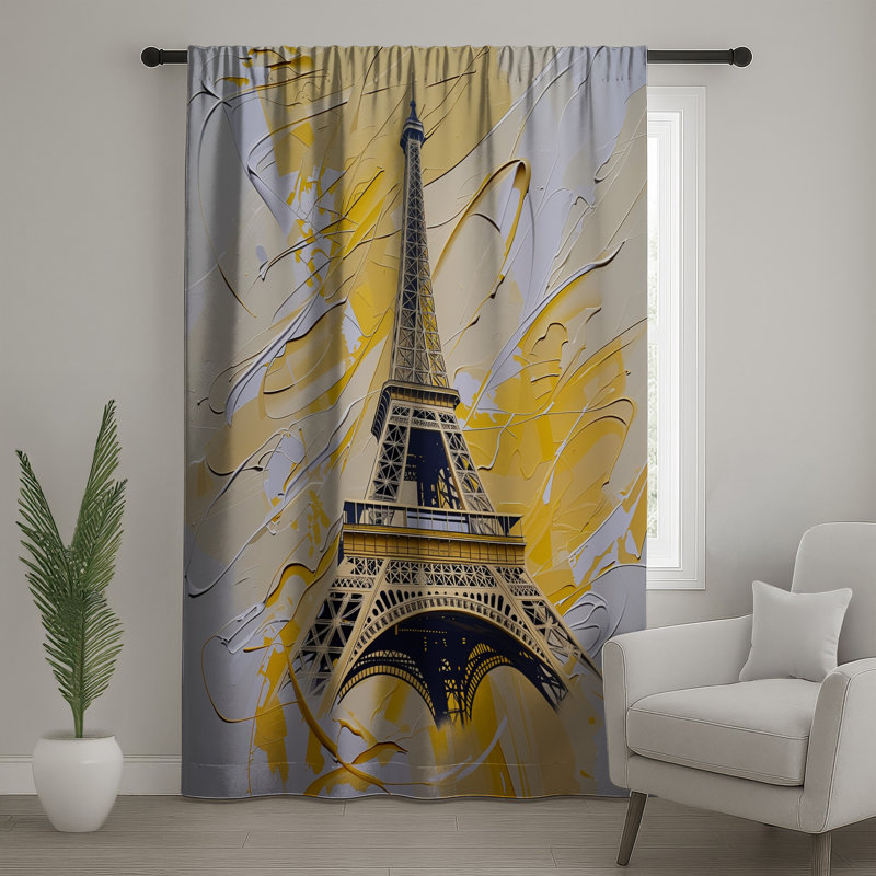 Rideaux de fenêtre Eiffel, voilages et rideaux occultant - 1 panneau, Blocage, 50" x 80" - 1 Panel
