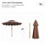Parasol de patio 9 'avec bouton-poussoir inclinable et manivelle - Extérieur à volants à double couche pour les jardins, les terrasses et les piscines