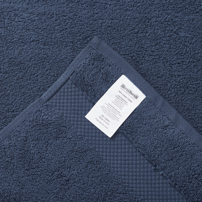 Ensemble de serviettes de bain 100% coton Splash Splash, serviettes de bain absorbantes ultra douces 550 g / m² pour spa et usage quotidien, certifié OEKO-TEX, paquet de 6, bleu marine