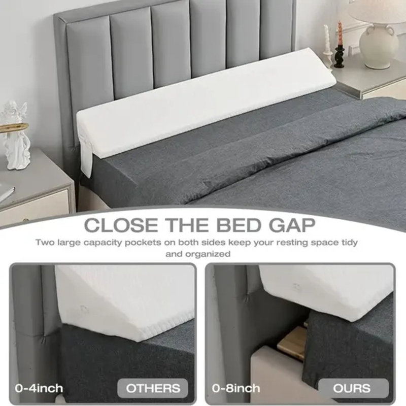 Air Layer Fabric Bed Gap Pillow With Diamond-shaped Pocket, White