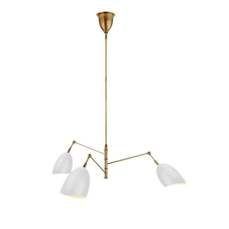 Caswell 3-Light Sputnik Modern Linear Chandelier, White