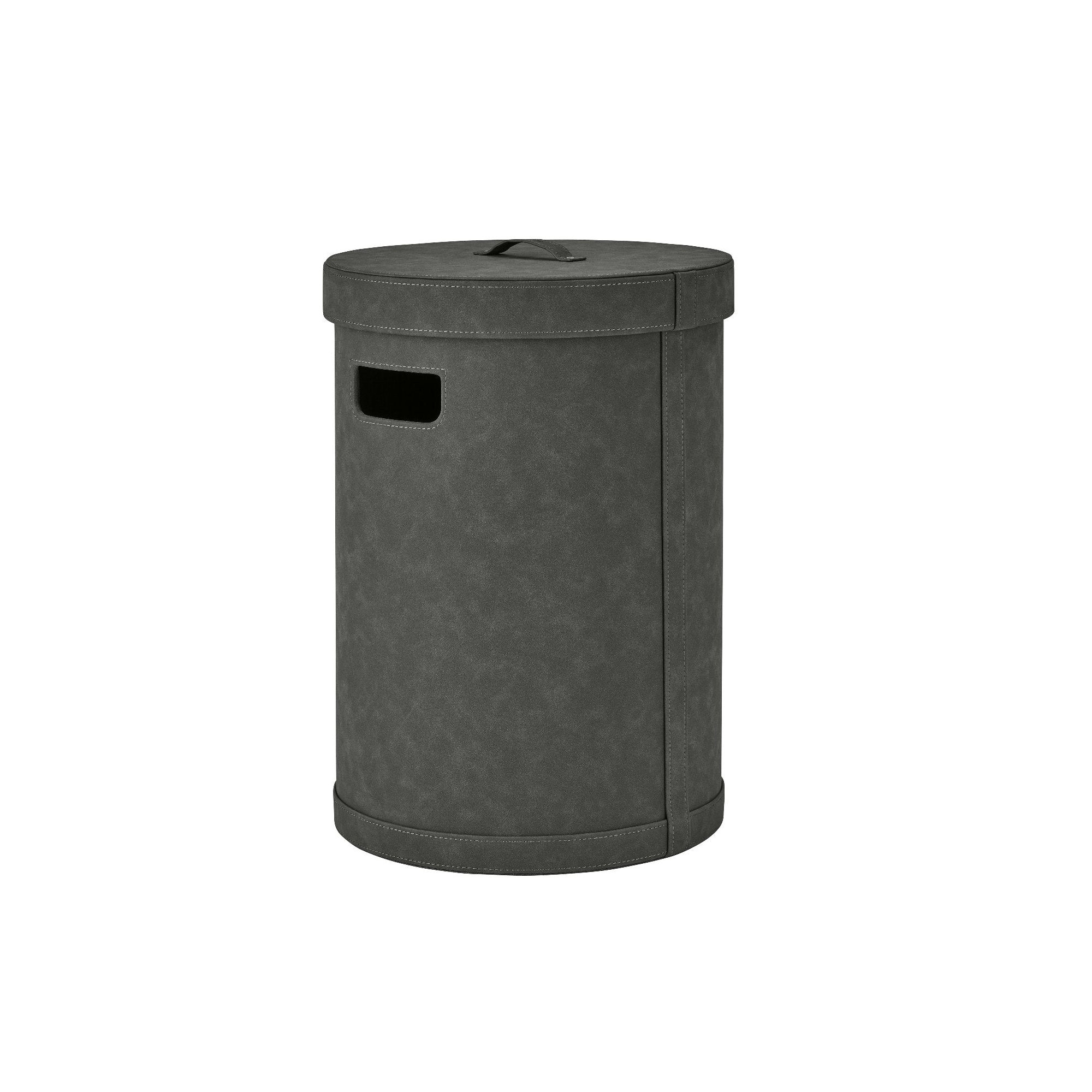 SAHLA Leather / Faux Leather Storage Bin, Gray, 52.8