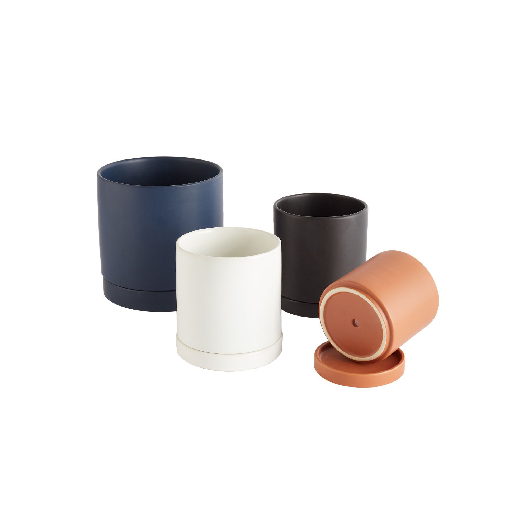 Carlotta Ceramic Pot Planter, 7" H x 7" W x 7" D, Terracotta