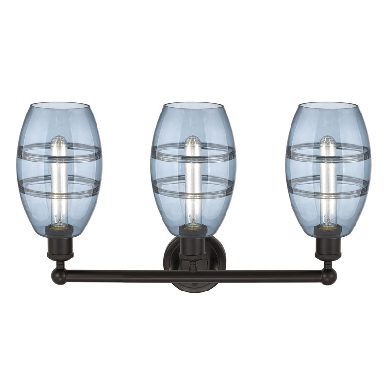 Kusham 3 - Light Dimmable Vanity Light, Clear, Oil Rubbed Bronze