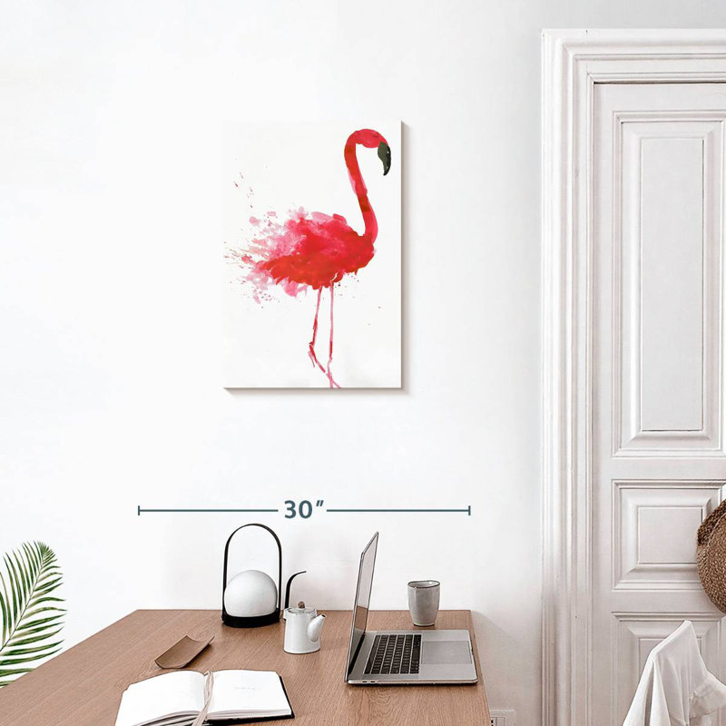 Joli flamant rose Brampt, H 24 po x l 16 po