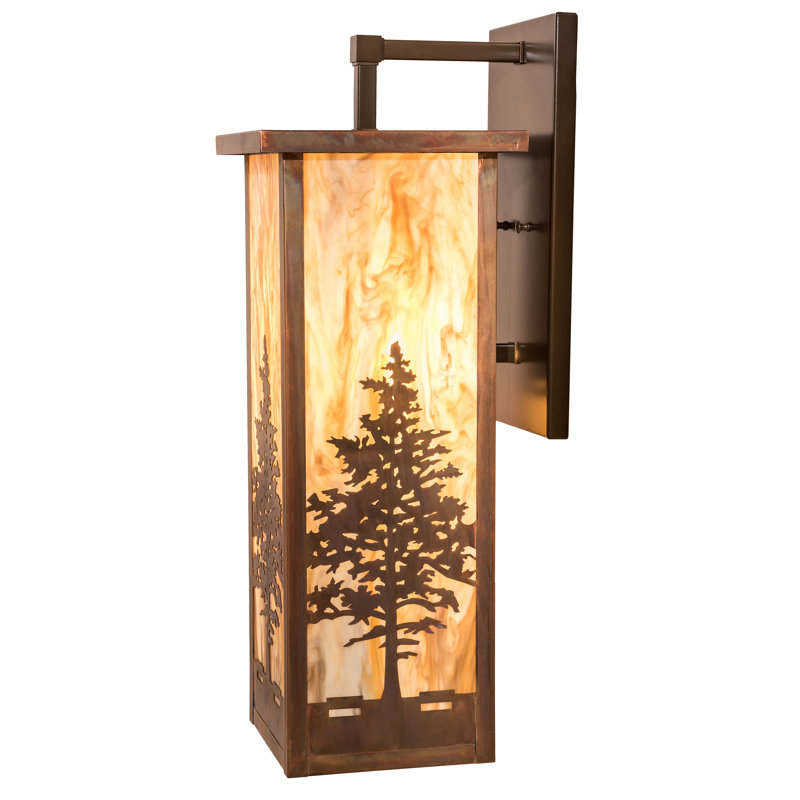 Rustic Lodge Flush Mounted Sconce, 28.5" H x 10" W x 12.5" D