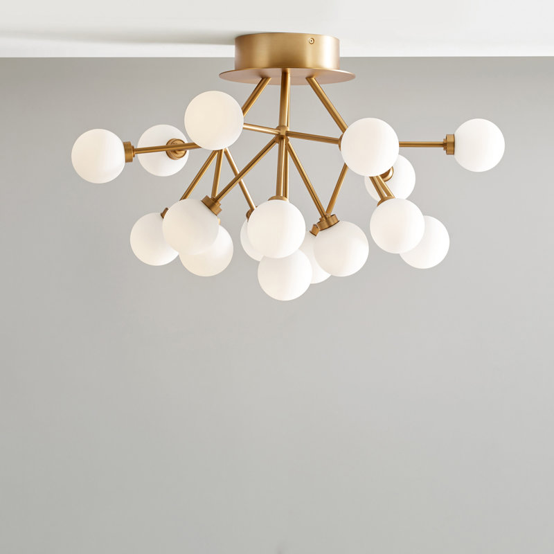 Mara 16 - Light LED Semi Flush Mount, Gold