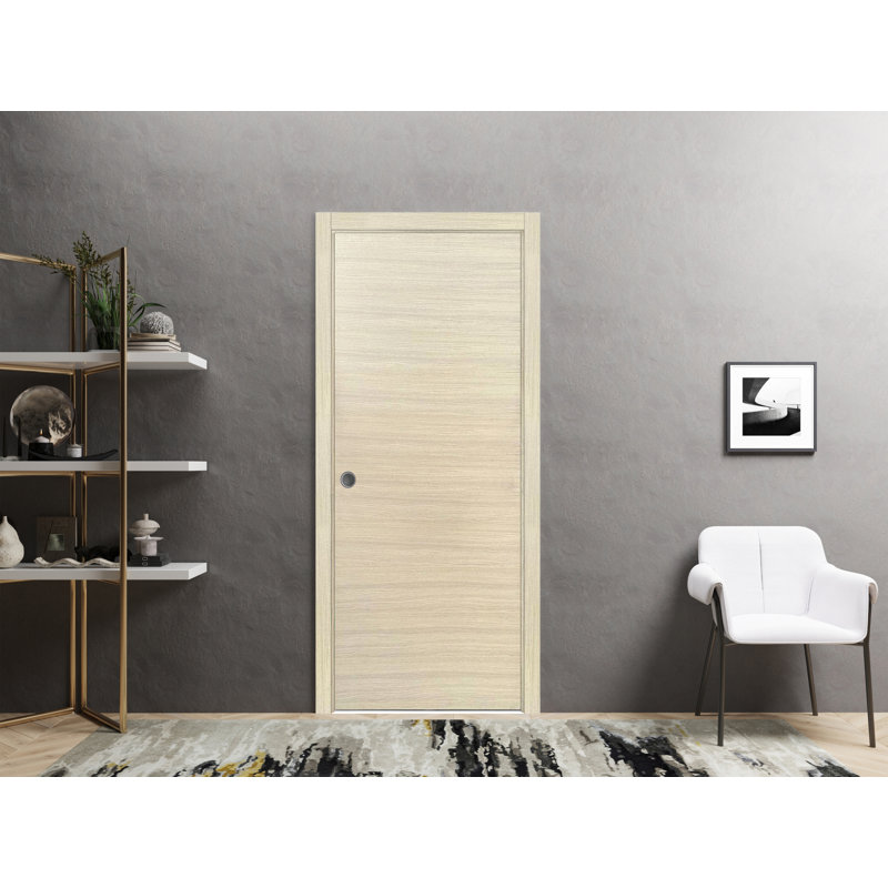 Portes à panneaux coulissantes en bois lambrissé Planum, 42 po x 96 po, Placage naturel