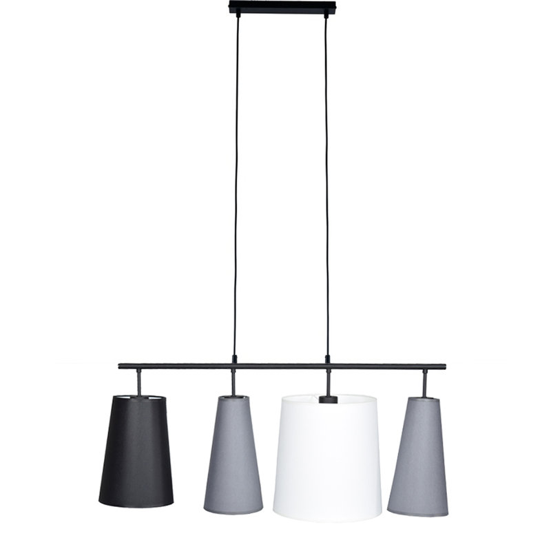 Pedro 4 - Light Black Kitchen Island Pendant, White/Grey/Black