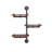 Helbert 3 Tier Staggered Rustic Inductrial Pipe Wall Shelf