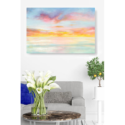 Ciel pastel, horizon, doux, nuages, bleu sarcelle, bleu, vert, orange, jaune, lever du soleil, coucher de soleil