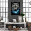 Toile tendue The Wolf Gallery - Wild Life Animal Illustration Home Decor, gris et bleu-1380209241