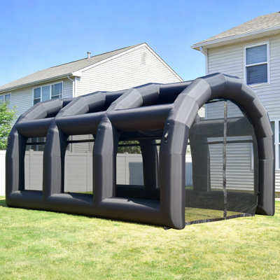 Cage de baseball gonflable 19,7 x 9,8 x 11,5 pi - Tente d'entraînement de baseball durable et portable avec filet, parfaite pour les programmes sportifs pour les jeunes, les cours de PE à l'école, les activités dans la cour et les événements de la communauté