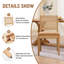 Ensemble de table de salle à manger ronde à piédestal avec 4 à 6 chaises à dossier en rotin, ensemble de table de salle à manger de style campagnard avec chaises rembourrées en chenille et pieds en bois massif pour 4 à 6-704993911-704993904-704993914