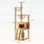 Tour à chat 59 po en bois moderne avec poteaux à griffer en sisal, perchoir supérieur et hamac en acrylique pour chats d'intérieur de toutes tailles