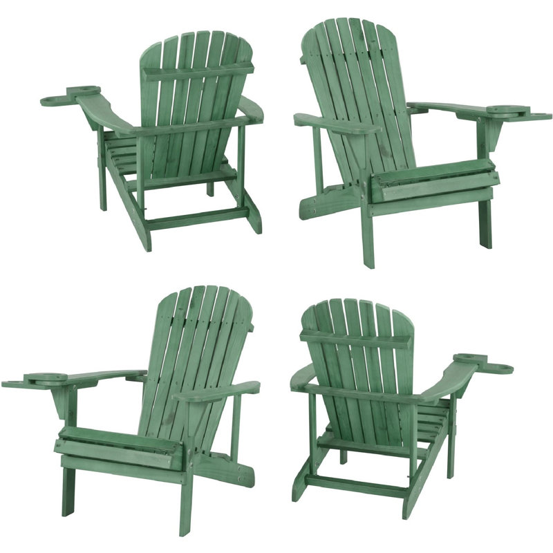 Chaise Adirondack en bois massif Colyn, Vert