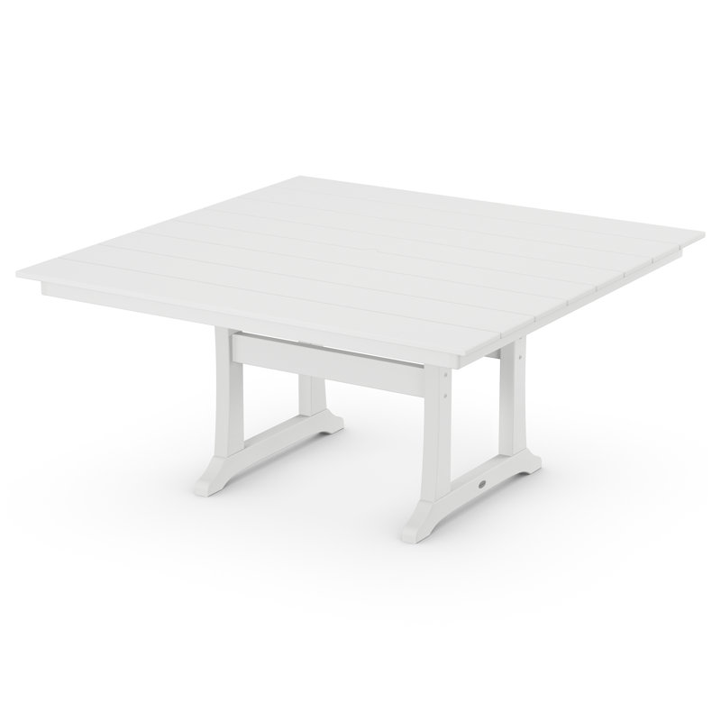 Table de salle à manger à tréteaux Farmhouse, Blanc
