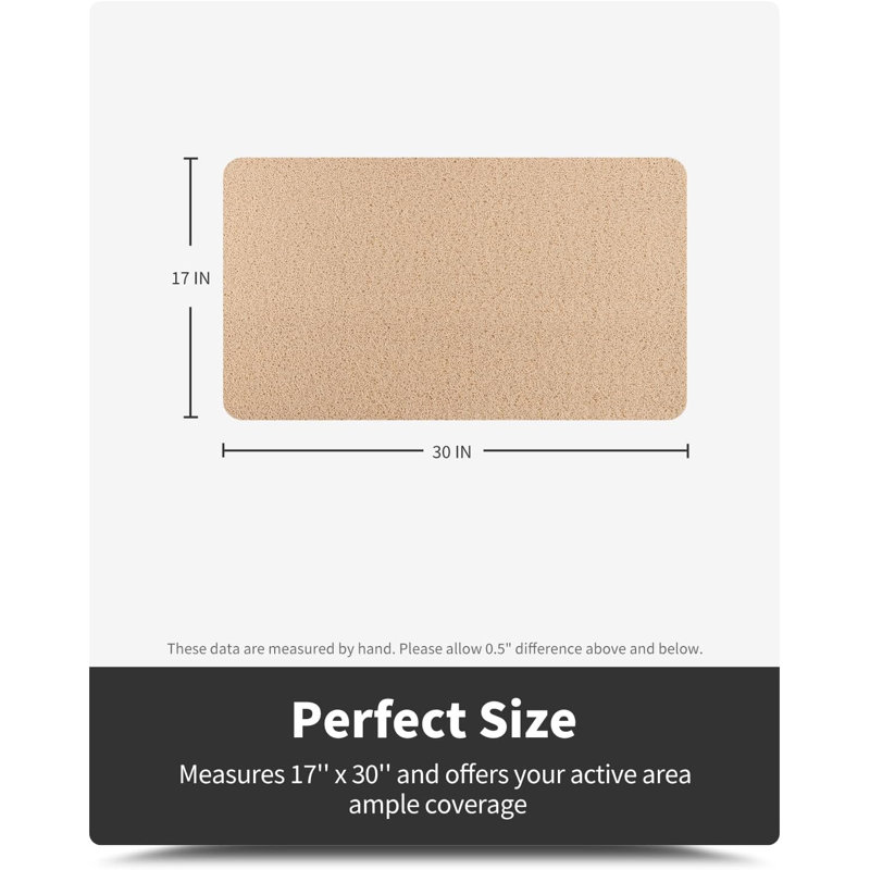 Tapis de bain antidérapant, tapis de douche 17 po x 30 po, tapis de salle de bain Luffa en PVC