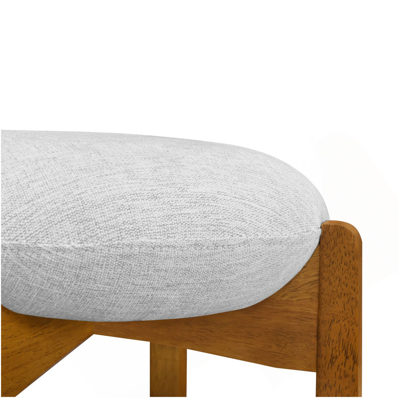 Ensemble de 2 tabourets de bar rembourrés en bois Tara, Noyer, 2