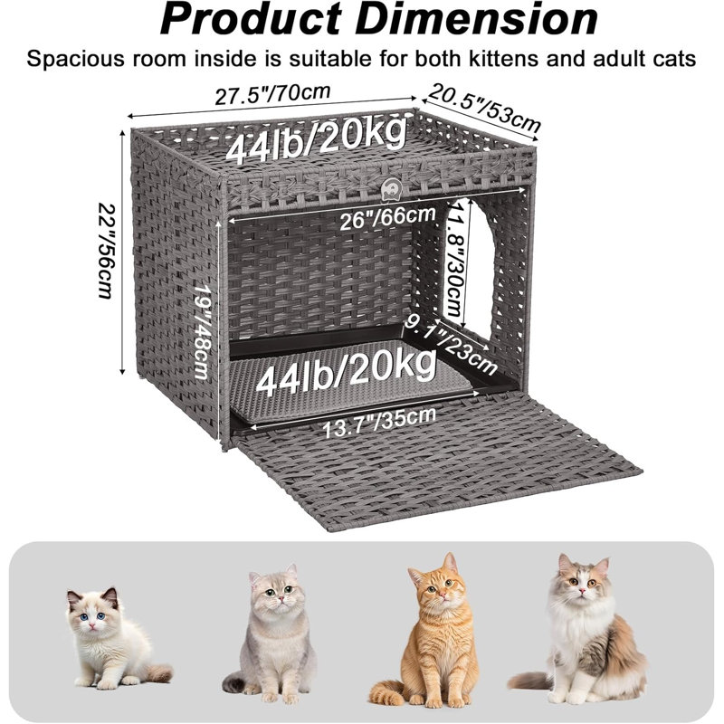 MDF Litter Box, Gray