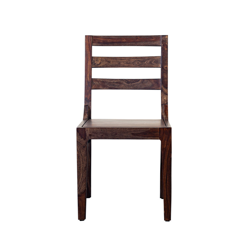 Chaise d'appoint en bois massif Mariann, Naturel foncé